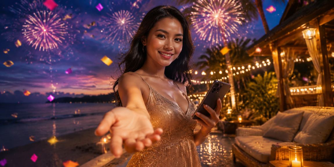 Pengguna Malaysia mendaftar akaun 6ixty8ight melalui telefon di Langkawi