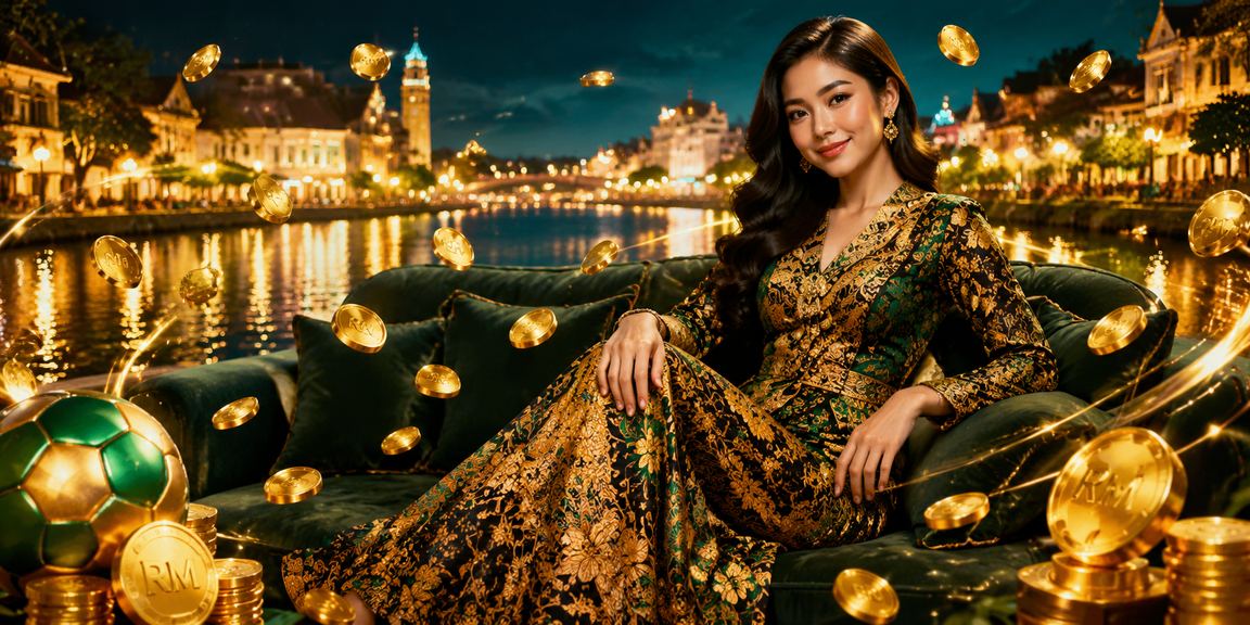 Pengguna Malaysia menikmati rebat bonus dengan latar corak batik tradisional di Melaka